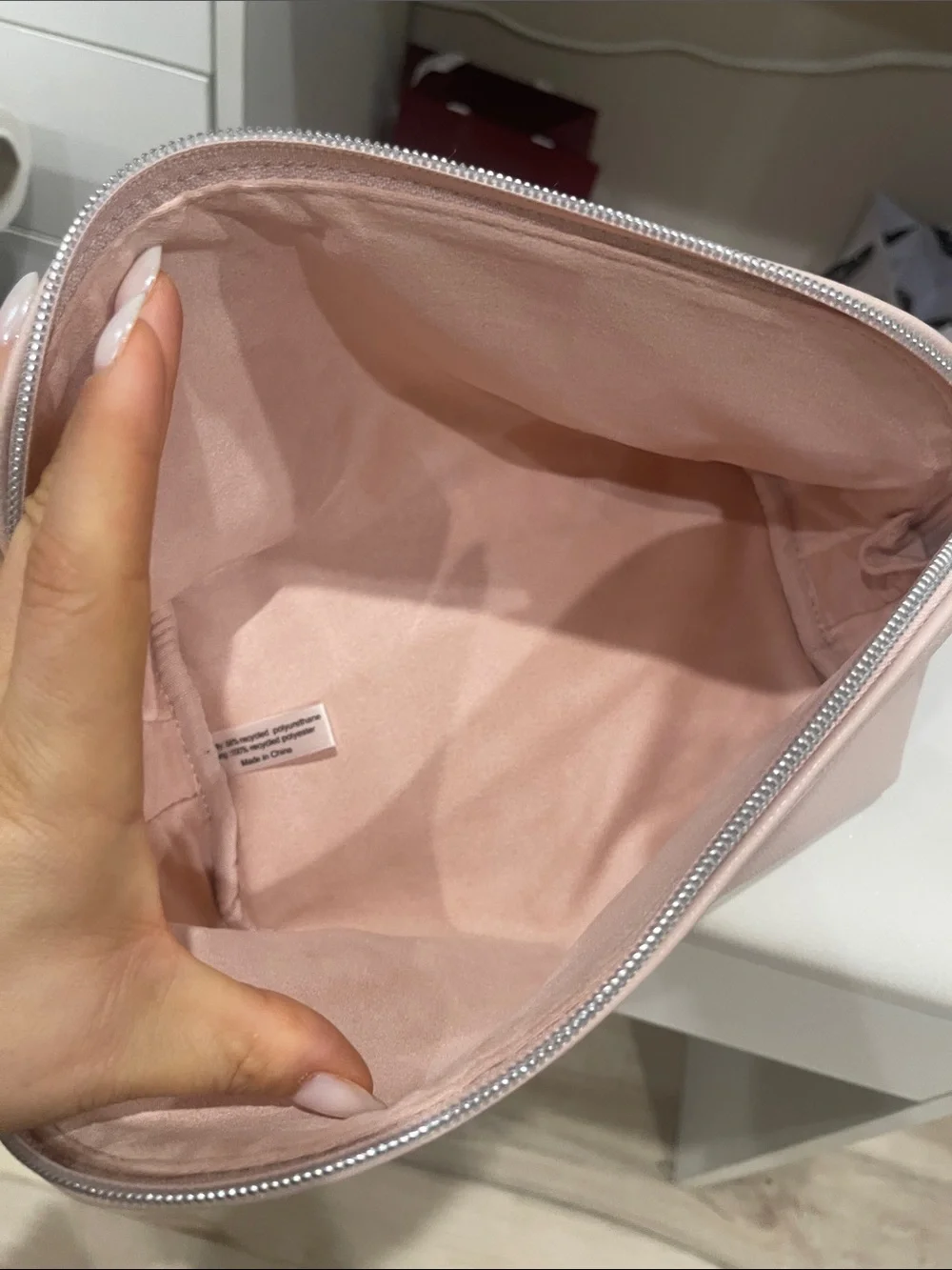 La Prairie Blush Pebble-Grain Cosmetic Pouch